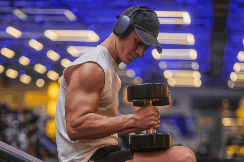 Homem realizando um exercício em uma das academias da Smart Fit.